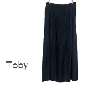 Toby Black Pleated Event Party Occasion Full Maxi Skirt NWOT Size 14